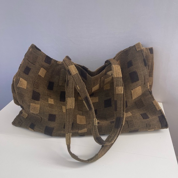 Handmade Handbags - Geometric Upholstery Fabric Tote Bag Hand Made